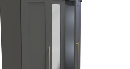 Haworth Tall Mirror Wardrobe Grey 1 Shelf 196cm