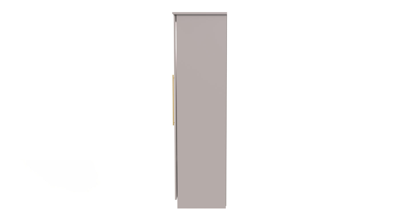 Haworth Tall Mirror Wardrobe Off-White 1 Shelf 196cm