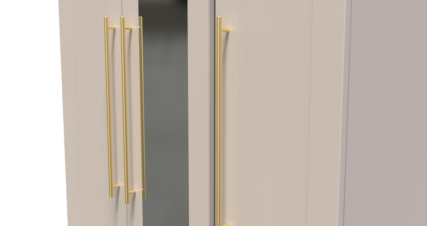 Haworth Tall Mirror Wardrobe Off-White 1 Shelf 196cm