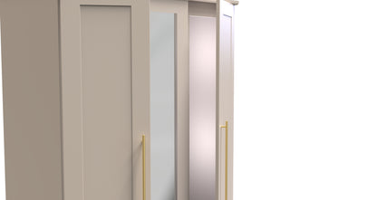 Haworth Tall Mirror Wardrobe Off-White 1 Shelf 196cm