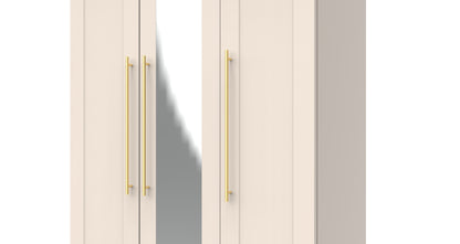 Haworth Tall Mirror Wardrobe Off-White 1 Shelf 196cm