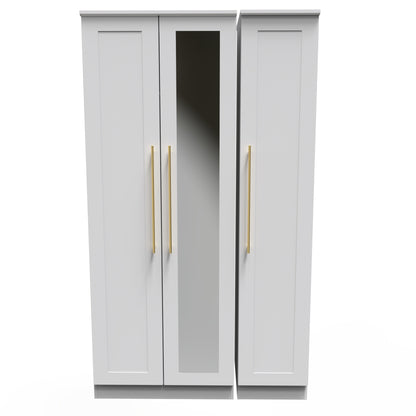 Haworth Tall Mirror Wardrobe White 1 Shelf 196cm