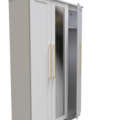 Haworth Tall Mirror Wardrobe White 1 Shelf 196cm