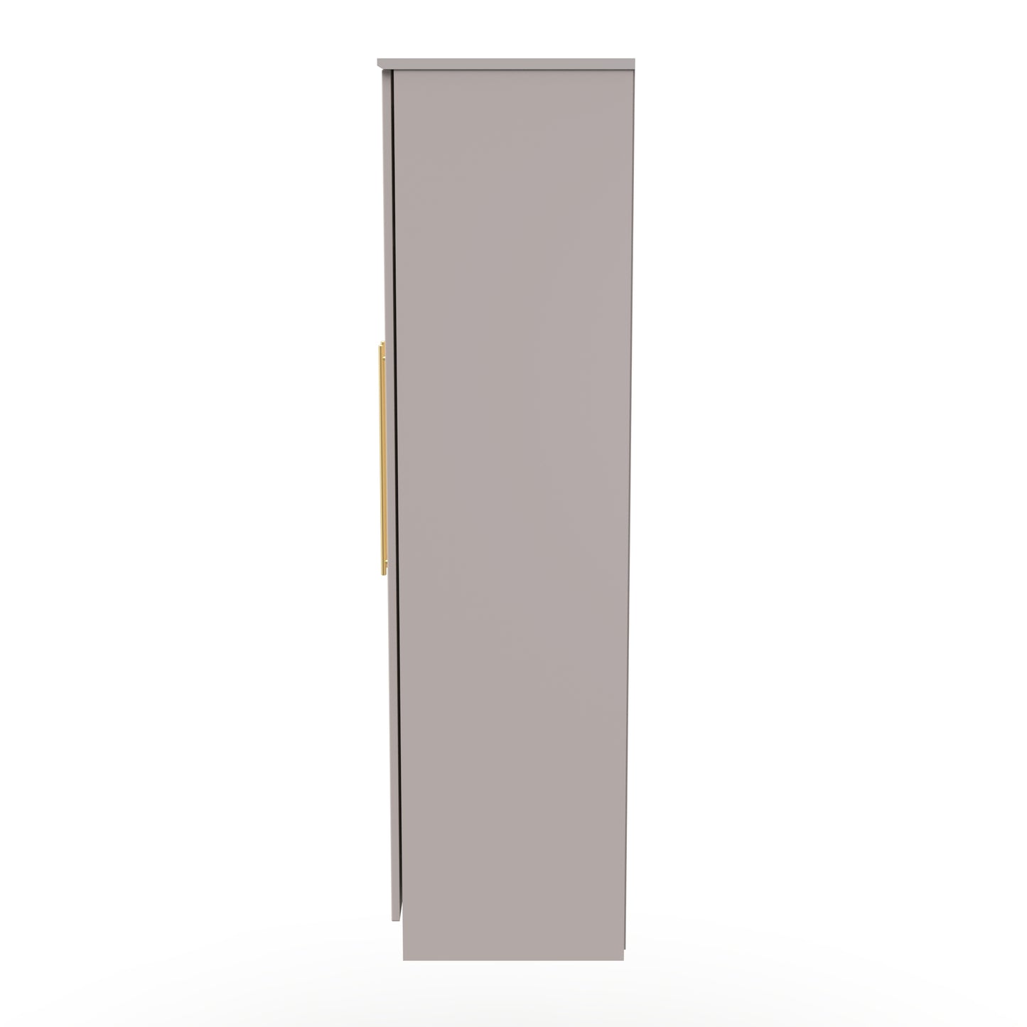 Haworth Tall Mirror Wardrobe Off-White 6 Doors 2 Shelves 2 Drawers 222cm