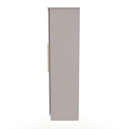 Haworth Tall Mirror Wardrobe Off-White 6 Doors 2 Shelves 2 Drawers 222cm