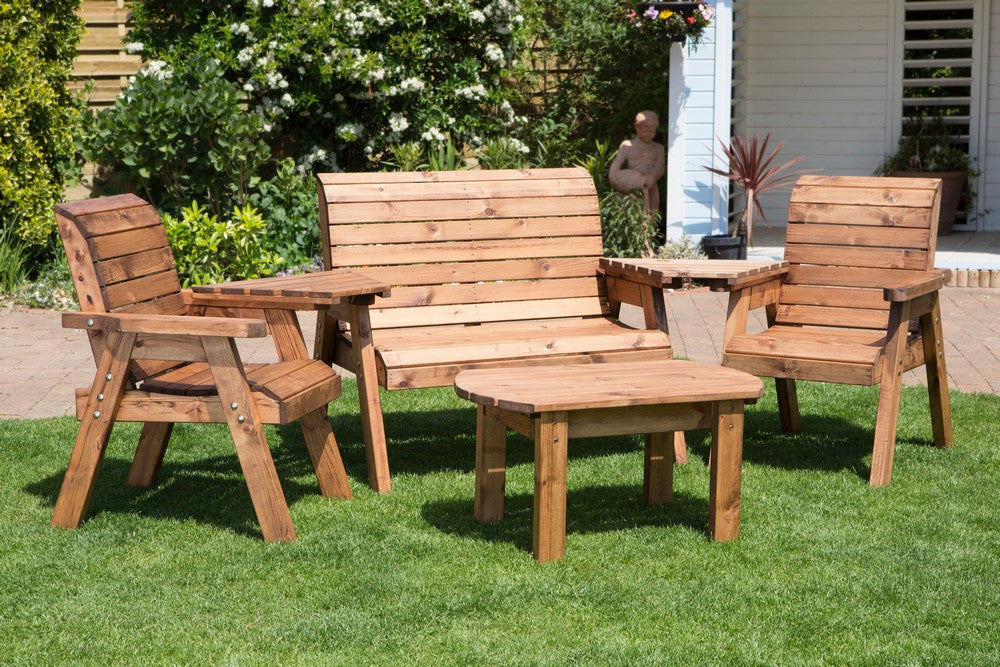 Charles Taylor 4 Seat Rectangular Table Combi Scandinavian Redwood Garden Furniture Primary Image