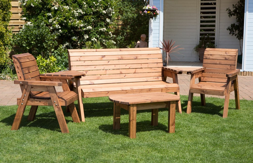 5 Seat Rectangular Table Combi Scandinavian Redwood Garden Furniture