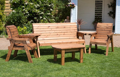 Charles Taylor 5 Seat Rectangular Table Combi Scandinavian Redwood Garden Furniture Primary Image