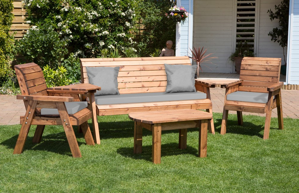 Charles Taylor 5 Seat Rectangular Table Combi Scandinavian Redwood Garden Furniture