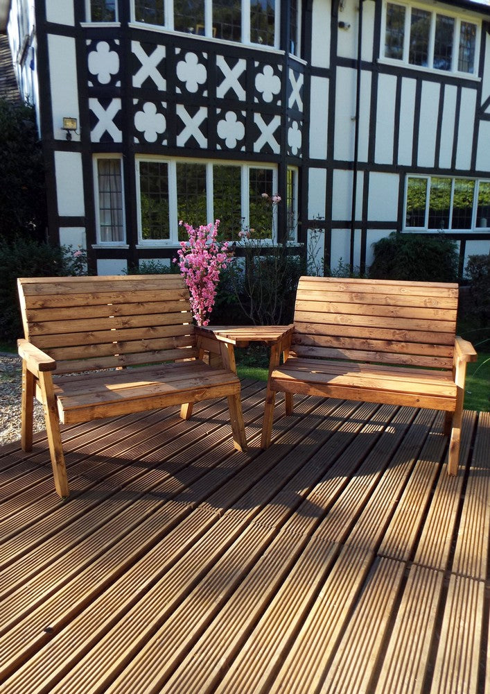 Scandinavian Redwood Garden Tete a Tete by Charles Taylor - 4 Seats