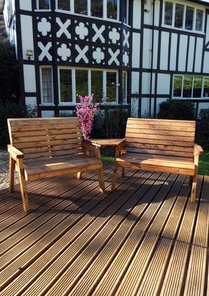 Scandinavian Redwood Garden Tete a Tete by Charles Taylor - 4 Seats