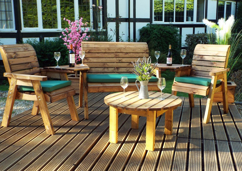 Charles Taylor 4 Seat Circular Table Combi Scandinavian Redwood Garden Furniture Primary Image