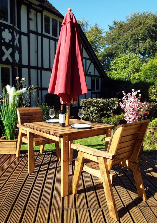 Charles Taylor 2 Seat Scandinavian Redwood Dining Set Garden Furniture