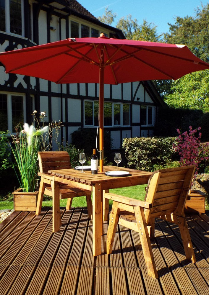 Charles Taylor 2 Seat Scandinavian Redwood Dining Set Garden Furniture