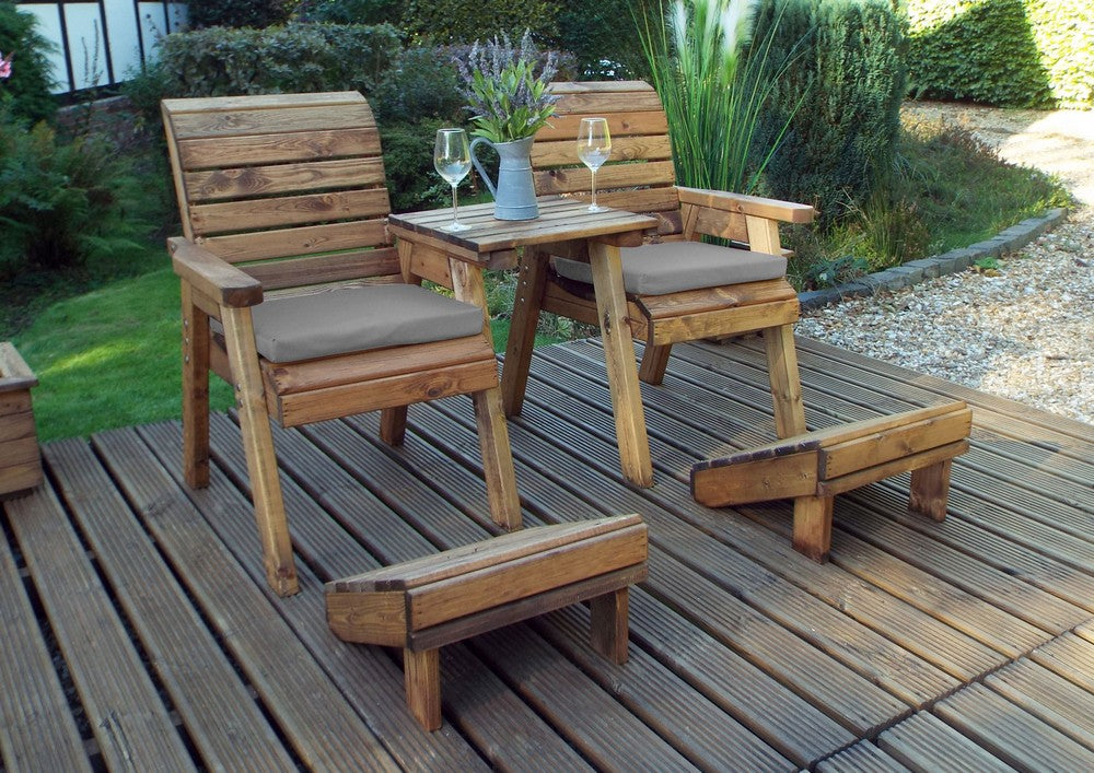 Scandinavian Redwood Garden Tete a Tete & Footstool by Charles Taylor - 2 Seat