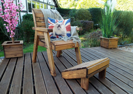 Scandinavian Redwood Garden Armchair Relaxer Set by Charles Taylor