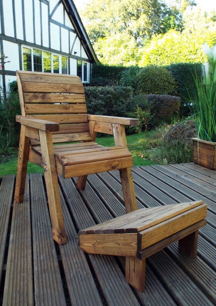Scandinavian Redwood Garden Armchair Relaxer Set by Charles Taylor