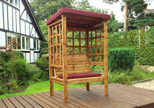 Bramham Garden Arbour by Charles Taylor - 2 Seats Burgundy Cushions