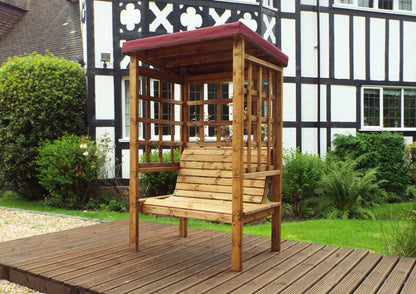 Bramham Garden Arbour by Charles Taylor - 2 Seats Burgundy Cushions