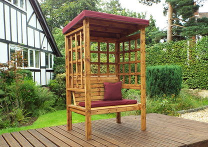 Bramham Garden Arbour by Charles Taylor - 2 Seats Burgundy Cushions