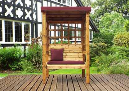 Bramham Garden Arbour by Charles Taylor - 2 Seats Burgundy Cushions