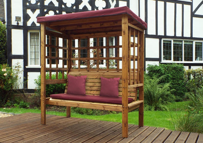 Bramham Garden Arbour by Charles Taylor - 3 Seats Burgundy Cushions