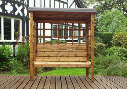 Bramham Garden Arbour by Charles Taylor - 3 Seats Grey Cushions