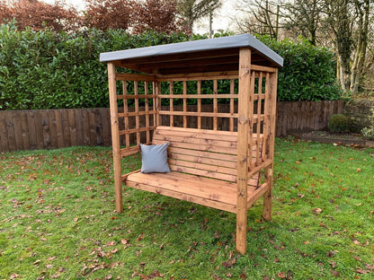 Bramham Garden Arbour by Charles Taylor - 3 Seats Grey Cushions
