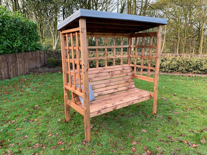 Bramham Garden Arbour by Charles Taylor - 3 Seats Grey Cushions