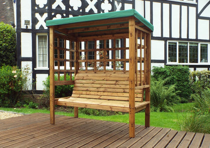 Bramham Garden Arbour by Charles Taylor - 3 Seats Green Cushions