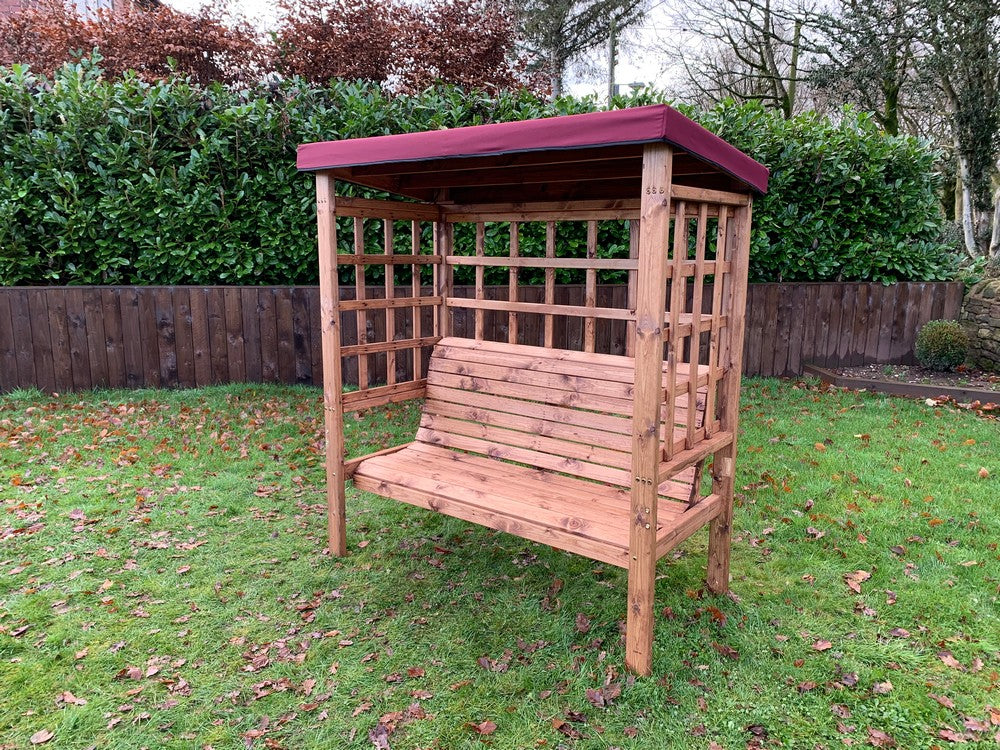 Bramham Garden Arbour by Charles Taylor - 3 Seats Green Cushions