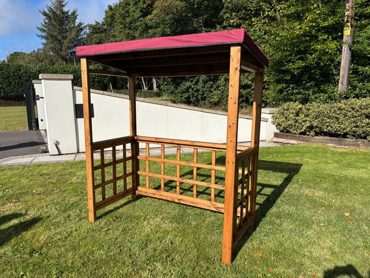 Scandinavian Redwood Garden BBQ Shelter by Charles Taylor Burgundy