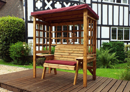 Wentworth Garden Arbour by Charles Taylor - 2 Seats Burgundy Cushions