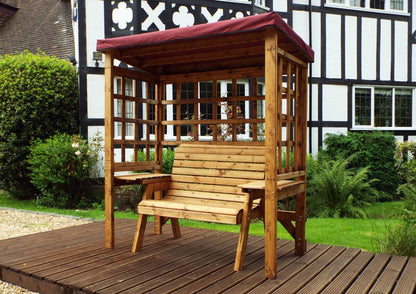 Wentworth Garden Arbour by Charles Taylor - 2 Seats Burgundy Cushions
