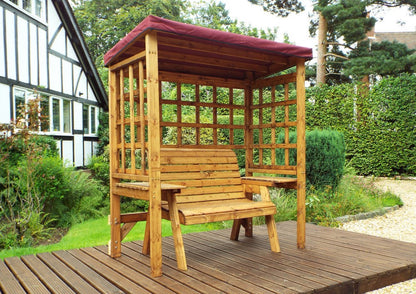 Wentworth Garden Arbour by Charles Taylor - 2 Seats Burgundy Cushions