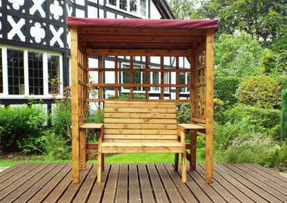 Wentworth Garden Arbour by Charles Taylor - 2 Seats Burgundy Cushions