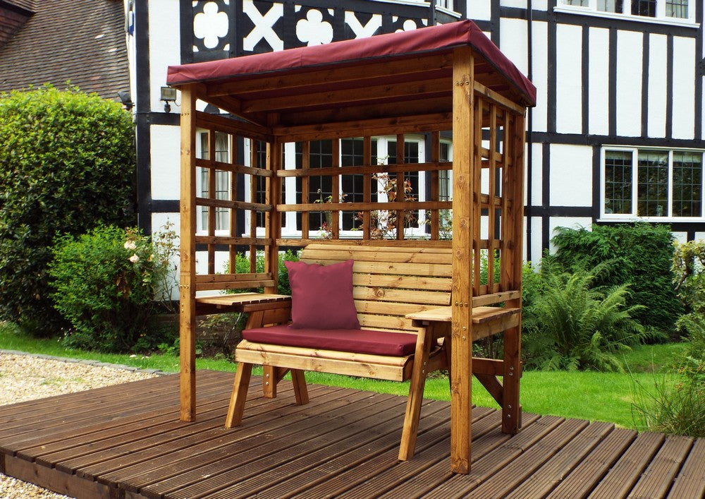 Wentworth Garden Arbour by Charles Taylor - 2 Seats Burgundy Cushions