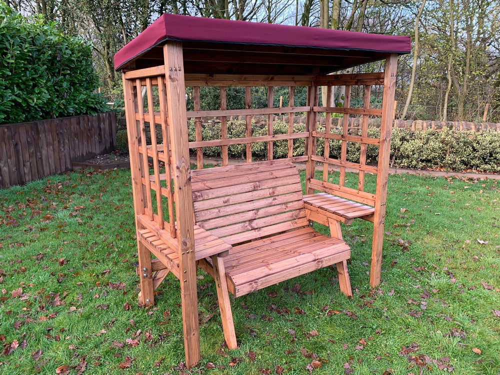 Wentworth Garden Arbour by Charles Taylor - 2 Seats Burgundy Cushions