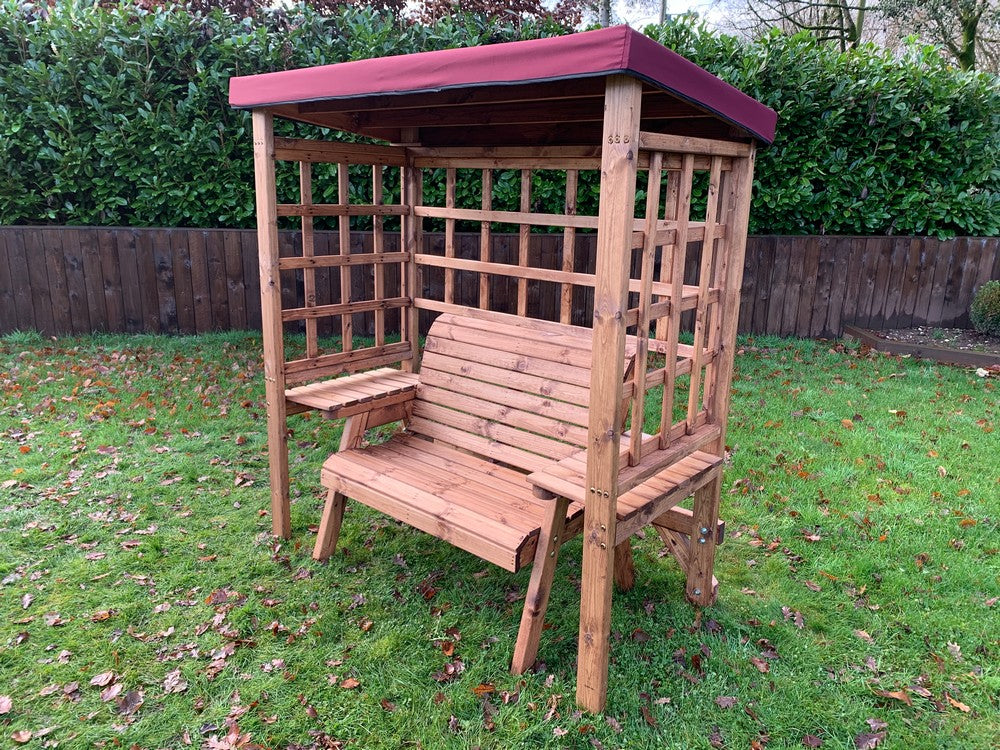 Wentworth Garden Arbour by Charles Taylor - 2 Seats Burgundy Cushions