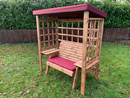 Wentworth Garden Arbour by Charles Taylor - 2 Seats Burgundy Cushions