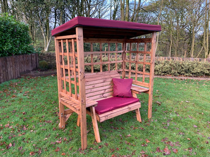 Wentworth Garden Arbour by Charles Taylor - 2 Seats Burgundy Cushions