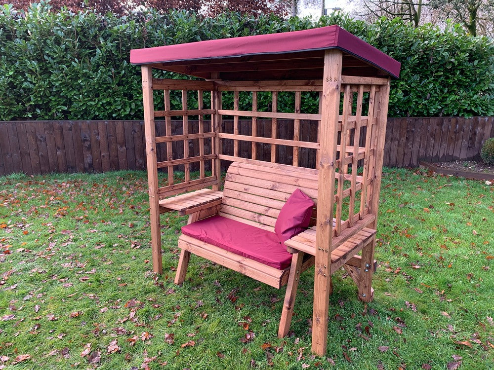 Wentworth Garden Arbour by Charles Taylor - 2 Seats Burgundy Cushions