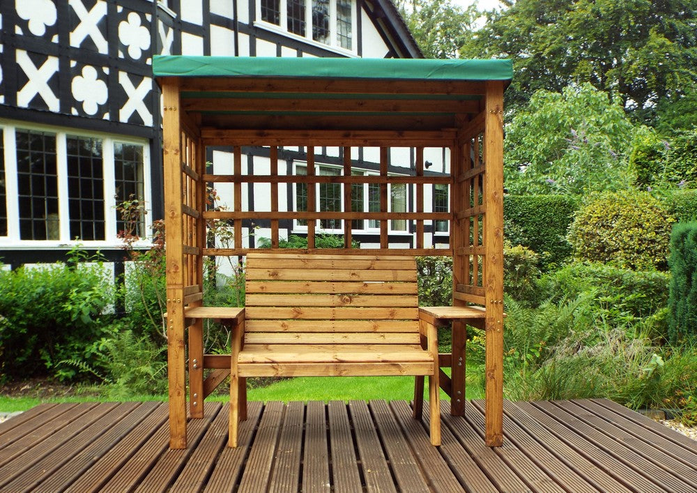 Wentworth Garden Arbour by Charles Taylor - 2 Seats Green Cushions