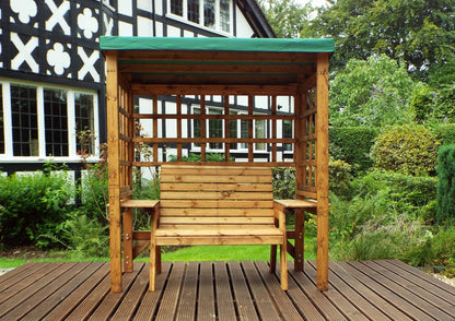Wentworth Garden Arbour by Charles Taylor - 2 Seats Green Cushions