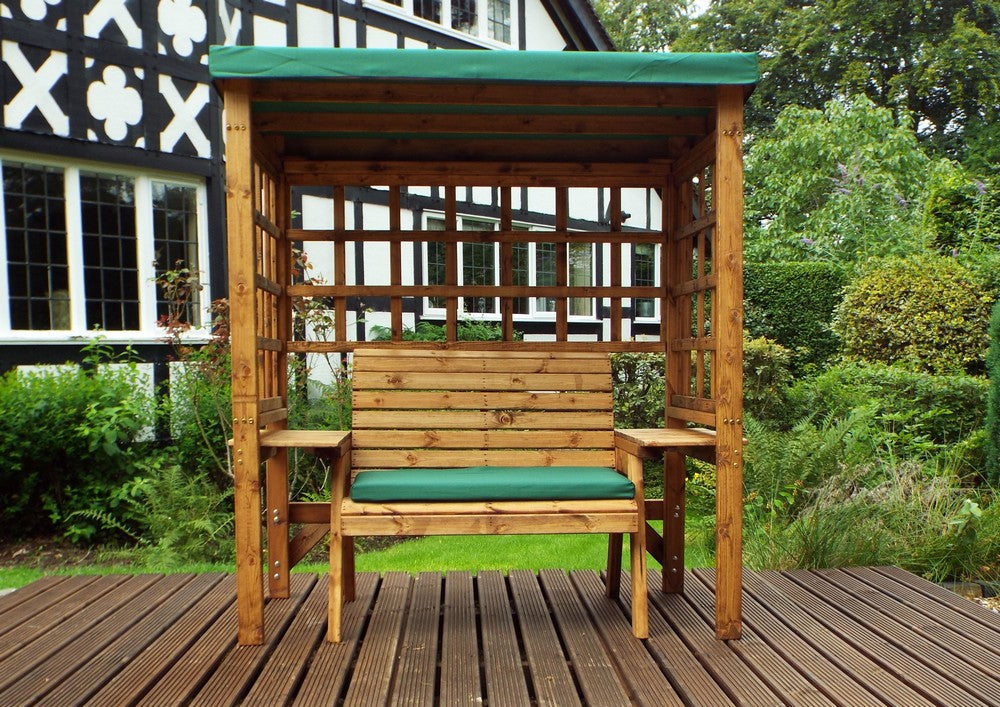 Wentworth Garden Arbour by Charles Taylor - 2 Seats Green Cushions