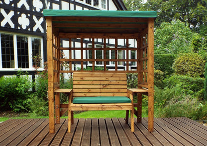 Wentworth Garden Arbour by Charles Taylor - 2 Seats Green Cushions