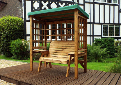 Wentworth Garden Arbour by Charles Taylor - 2 Seats Green Cushions