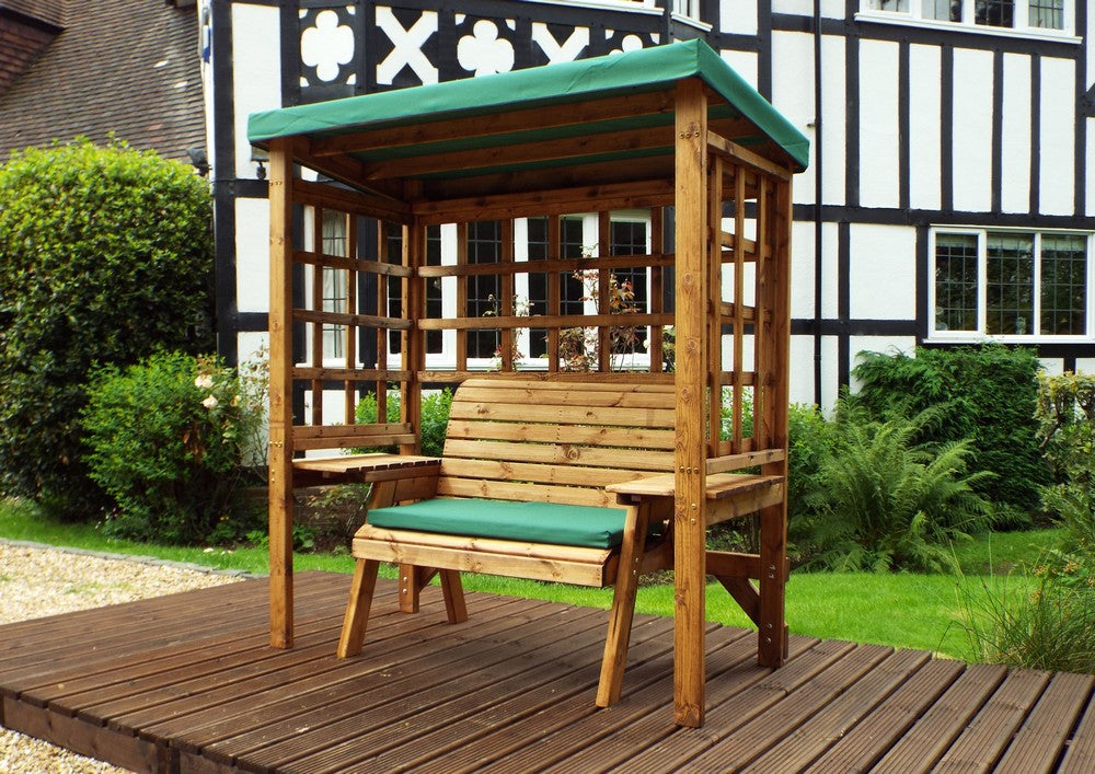 Wentworth Garden Arbour by Charles Taylor - 2 Seats Green Cushions