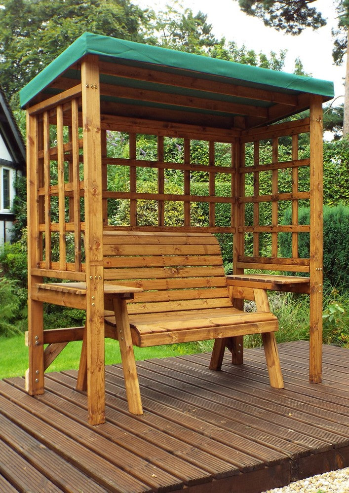 Wentworth Garden Arbour by Charles Taylor - 2 Seats Green Cushions