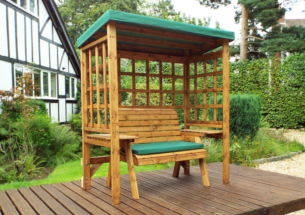 Wentworth Garden Arbour by Charles Taylor - 2 Seats Green Cushions